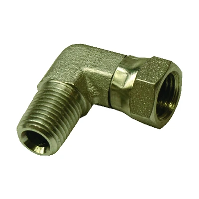 90 Degree Hydraulic Adapter, 3/8-In. MP x 3/8-In. FP Swivel