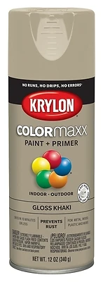 COLORmaxx Spray Paint + Primer, Gloss Khaki, 12-oz.