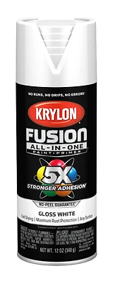 Krylon Fusion K02727007 All-In-One Spray Paint + Primer, Gloss White, 12 Oz.