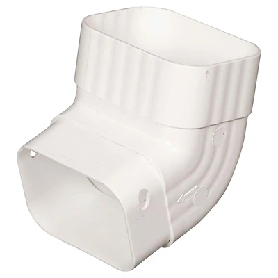 Amerimax M0627 Downspout Elbow, Vinyl, White, 2 x 3-In.