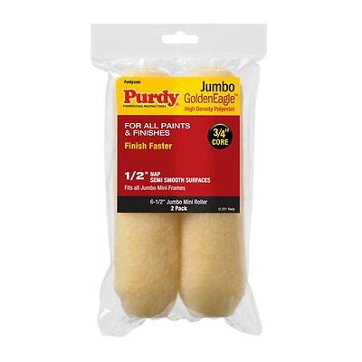 Purdy 14G626023 Golden Eagle Jumbo Mini Paint Roller Cover, 6-1/2 x 1/2 In., 2-Pk.
