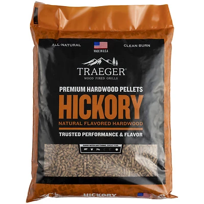 Traeger PEL319 Hickory Hardwood BBQ Pellets for Pellet Grills, 20 lb.