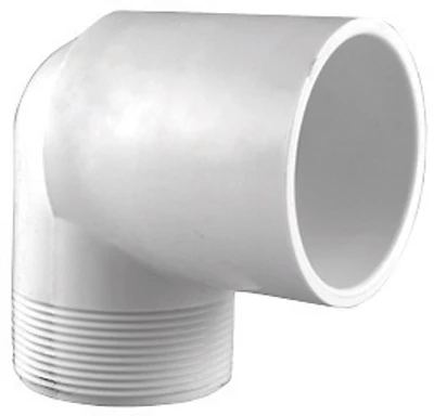 Schedule 40 PVC 90-Degree Street Elbow, , White, 1-1/2 In., MT x Slip