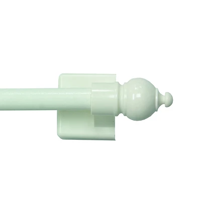 Petite Cafe Curtain Rod, Magnetic, White, 7/16 x 16 to 28 In.