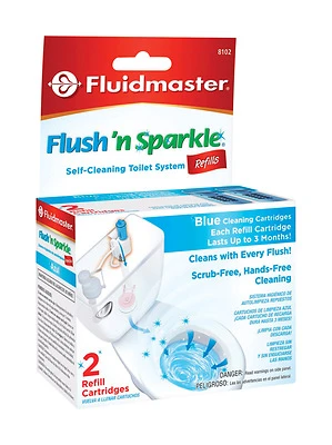 Fluidmaster 8102P8 Toilet Bowl Cleaner Refill Cartridge, 2-Pack