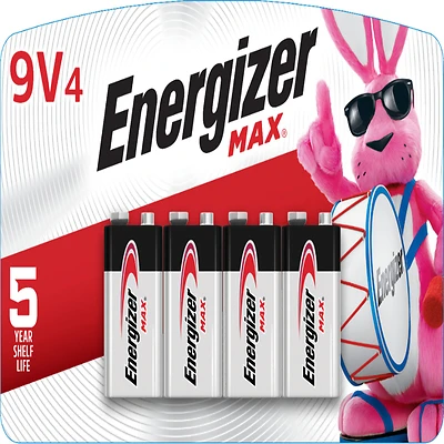 Energizer 522BP-4H Battery, 9 V Battery, 625 mAh, Alkaline, Manganese Dioxide, Zinc