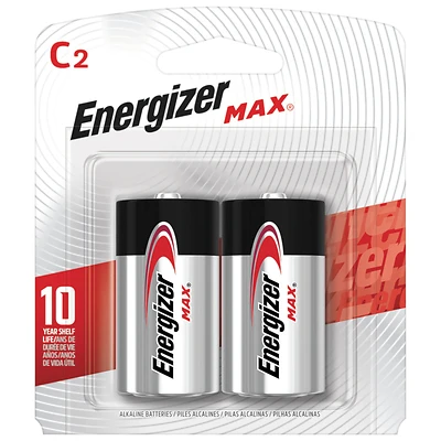 Energizer E93BP-2 Battery, 1.5 V Battery, C Battery, Alkaline, Manganese Dioxide, Zinc, Rechargeable: No