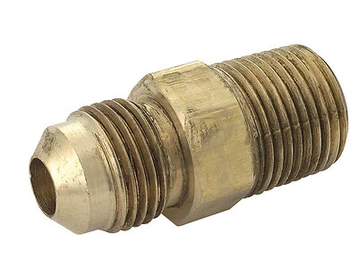 Gas Pipe Fitting, Male Union, Brass, 3/8 OD Flare x 3/8 In. MIP
