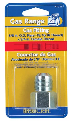 Gas Fitting, Steel Female Union, 5/8 OD Flare x 15/16 - 16 x 3/4 In. FIP