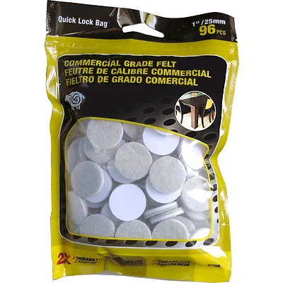 Shepherd 6709 Self-Adhesive Felt Pads, 1-In. Round, Gray, Extra Heavy-Duty, 96-Pk