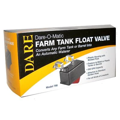 Dare-O-Matic 798 Tank Float Valve, Plastic Housing, 300 GPH