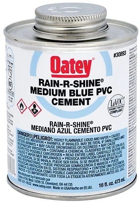 Rain-r-shine 16 Oz. Medium Bodied Blue Pvc Cement For Wet Conditions