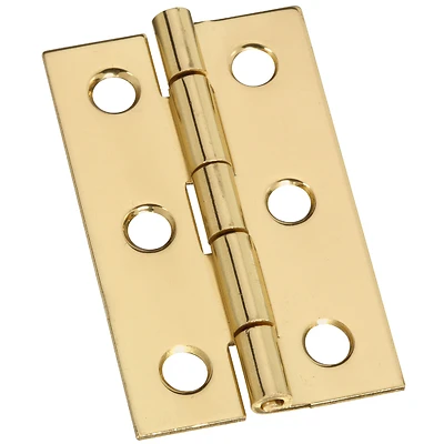National Hardware N211-300 Decorative Narrow Hinge, 2 x 1-3/16 In., Brass, 2 Pk