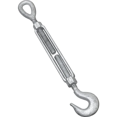 Hook & Eye Turnbuckle, Galvanized, 1/2 x 6 In.