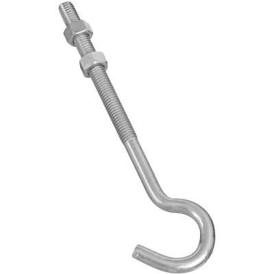 National Hardware N246-520 Hook Bolt, Zinc, 3/8 x 7 In.