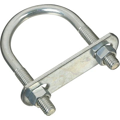 National Hardware N222-190 U-Bolt With Plate & Nuts, Zinc, 3/8 x 2 x 3-1/2 In.