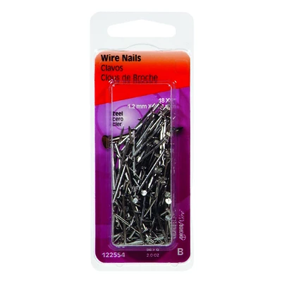 Hillman 122554 Wire Nails, Bright Steel, 1-In. x 18-Gauge, 2-oz.