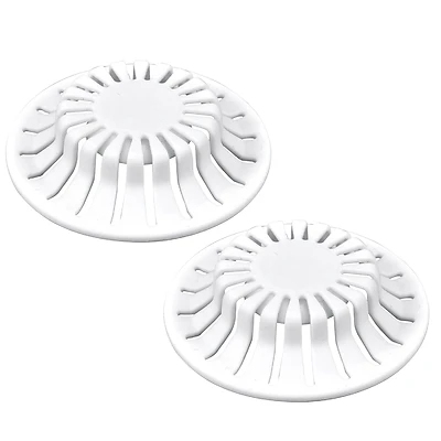 Bathroom Sink Hair Catcher, White Silicone, 1.5-In.