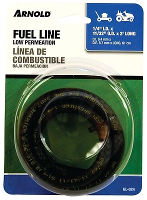 Replacement Fuel Line, Black, 1/4 In. x 2 Ft.
