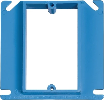 Carlon Square Box Cover, 4 x 4 In., 1/2 In. Rise, PVC, Blue
