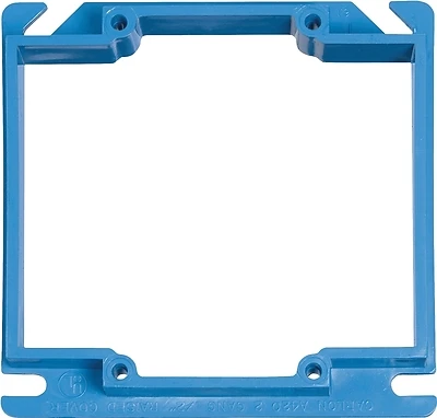 Carlon A420RR PVC Box Cover, 2 Gang, 4 In. Square, 1/2 In. Rise