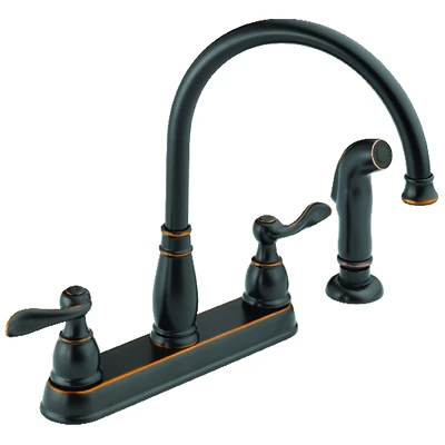 Windmere Kitchen Faucet with Side Spray, 2 Handles, Oil-Rubbed Bronze
