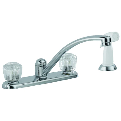 Delta Classic 2402LF 2-Handle Chrome Kitchen Faucet with Side Sprayer, 1.8 GPM
