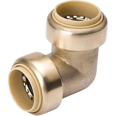 ProLine Push-On Pipe Elbow, 1/2 In. Brass, 90 Degree