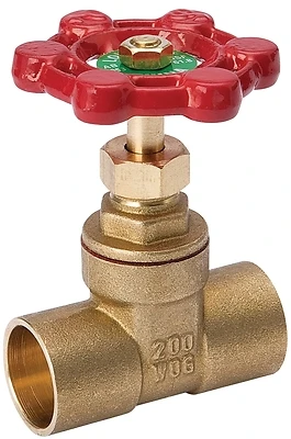 Gate Valve, Brass, 3/4 In.