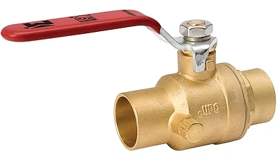 Stop & Waste Ball Valve, Lead Free, Forged Brass, 3/4 In.