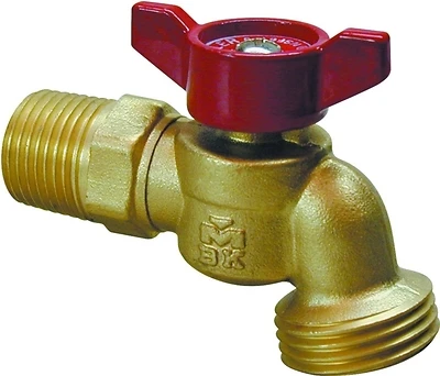 Hose Bibb Value, Quarter-Turn, 1/2 MT x 3/4 In. Hose