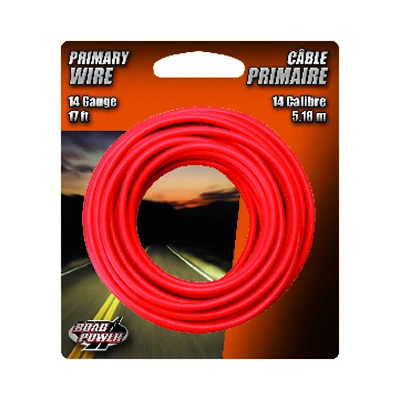 Road Power 55669133 Primary Wire, Red, 14-Gauge, 17 Ft.