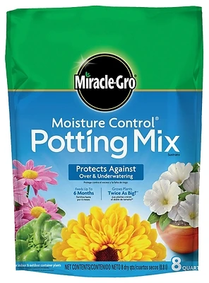 Miracle-Gro 75578302 Moisture Control Potting Mix, 8 Qt.