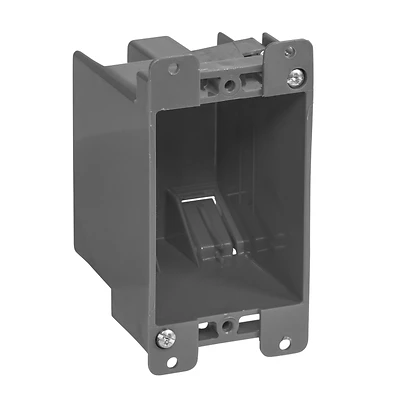 1 Gang Old Work Standard Switch & Outlet Wall Electrical Box, Gray PVC, 14 Cu. In.