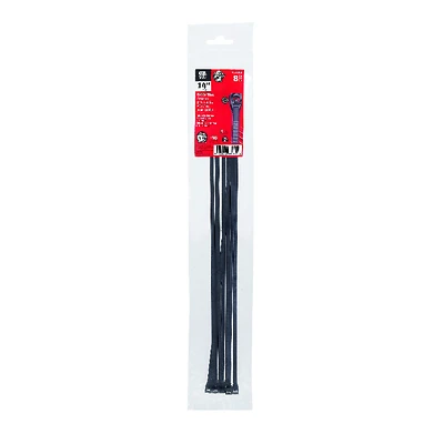 Gardner Bender 45-315UVB Cable Tie, Nylon, Black, 14-In., 8-Pack