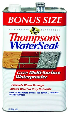Thompson's WaterSeal 24111 Multi-Surface Water Sealer, Clear, 1.2 Gal.
