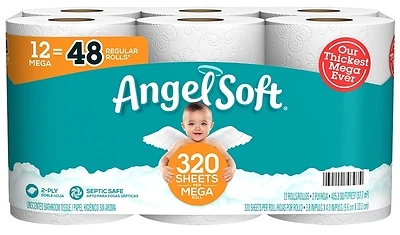 Angel Soft 79397 Toilet Tissue, 2-Ply, Paper