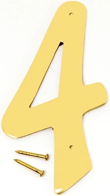Hy-Ko BR-40/4 Brass House Address Number 4, 4-In.