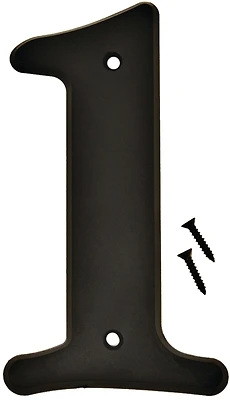 Hy-Ko 30201 House Number 1, Black Plastic, 6-In., Screw-In