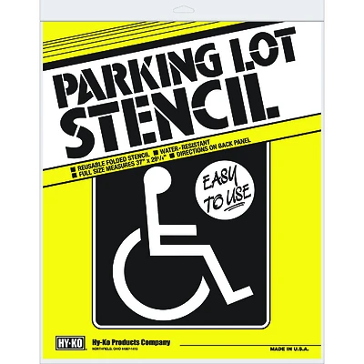Hy-Ko PLS-10 Parking Lot Stencil, Handicapped, 15 x 20 In.