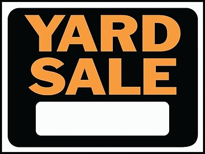 Hy-Ko 3033 Yard Sale Sign, Fluorescent Orange/Black Plastic, 9 x 12-In.