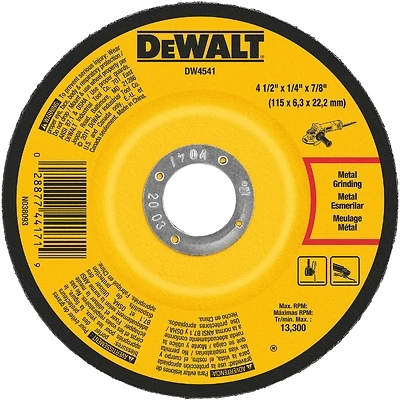 DeWalt DW4541 Grinding Wheel, 4-1/2 x 1/4 x 7/8 In., 24 Grit