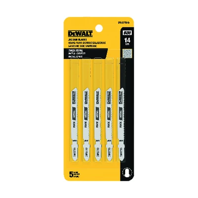 DeWalt DW3770-5 T-Shank Jig Saw Blade, Metal Cutting, 3 In., 14-TPI, 5-Pk.