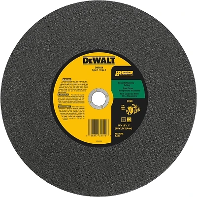Concrete Cutting Wheel, 1 x 1/8 x 14 In.