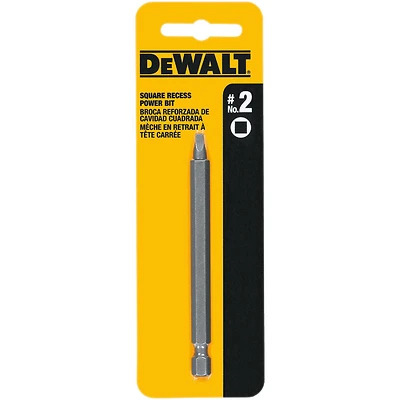 DeWalt DW2262 #2 Square Recess Power Bit, 1/4 In. Hex Shank, 6 In.