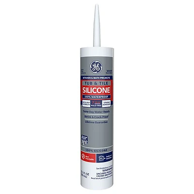 Tub & Tile Silicone 1 Sealant, White, 10.1-oz.