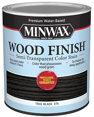 Minwax 108500000 Wood Finish Stain, Water-Based, True Black, 1-Qt.