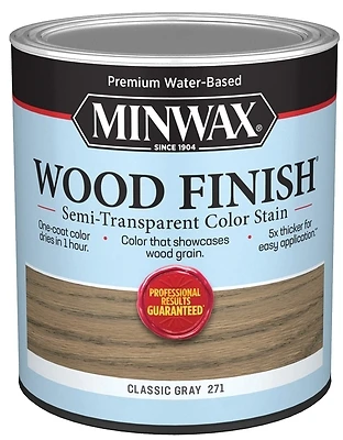 Minwax 108200000 Wood Finish Stain, Water-Based, Classic Gray, 1-Qt.
