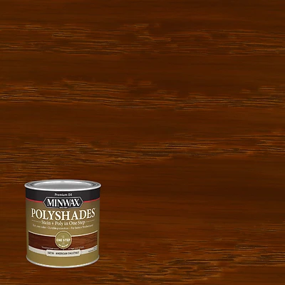 Minwax PolyShades 21375 Wood Stain & Polyurethane, American Chestnut Satin, 1/2 Pt.
