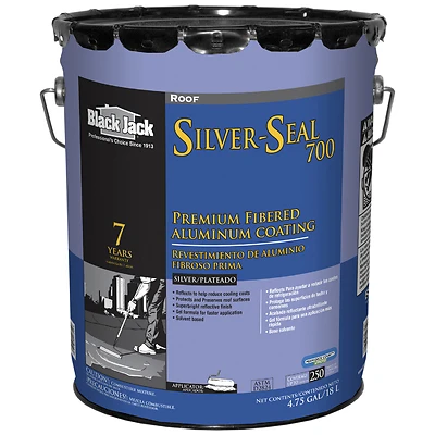 Silver Seal 700 Premium Fibered Aluminum Coating, 4.75-Gallons